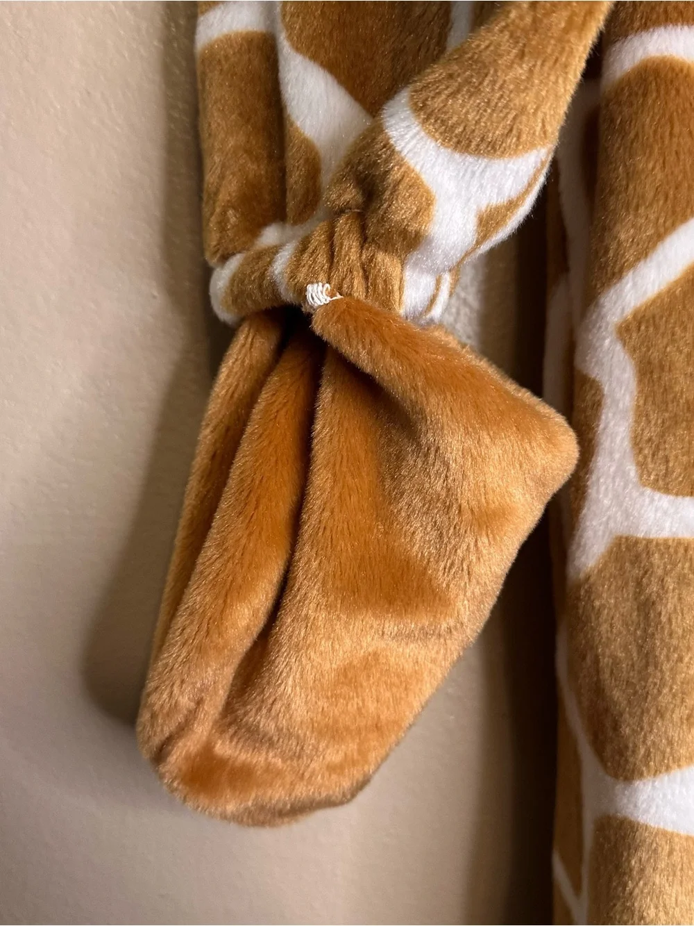 Plush Giraffe Kids Costume - Brown & Cream Hooded Jumpsuit Size 4/6